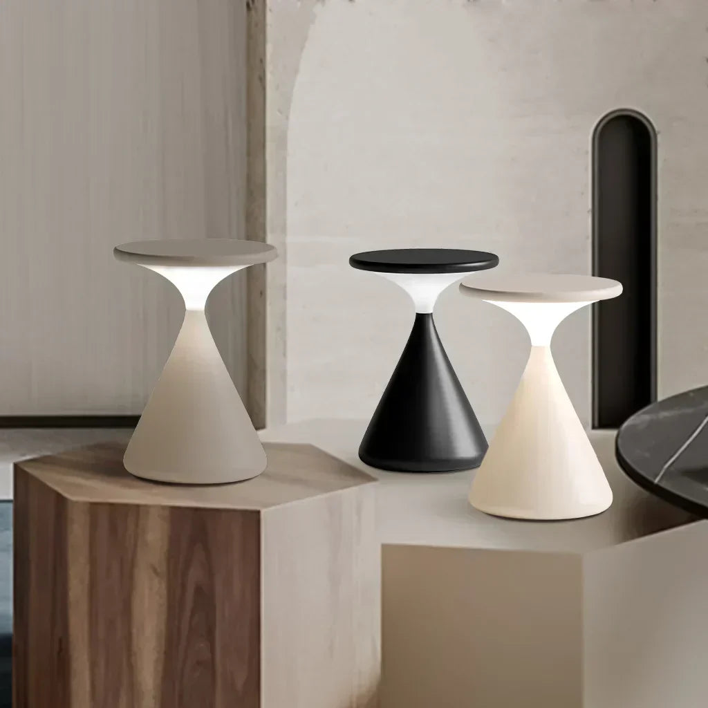 Cordless LED Table Lamp – Rechargeable, Dimmable, Modern Hourglass Design-Orizon Depot