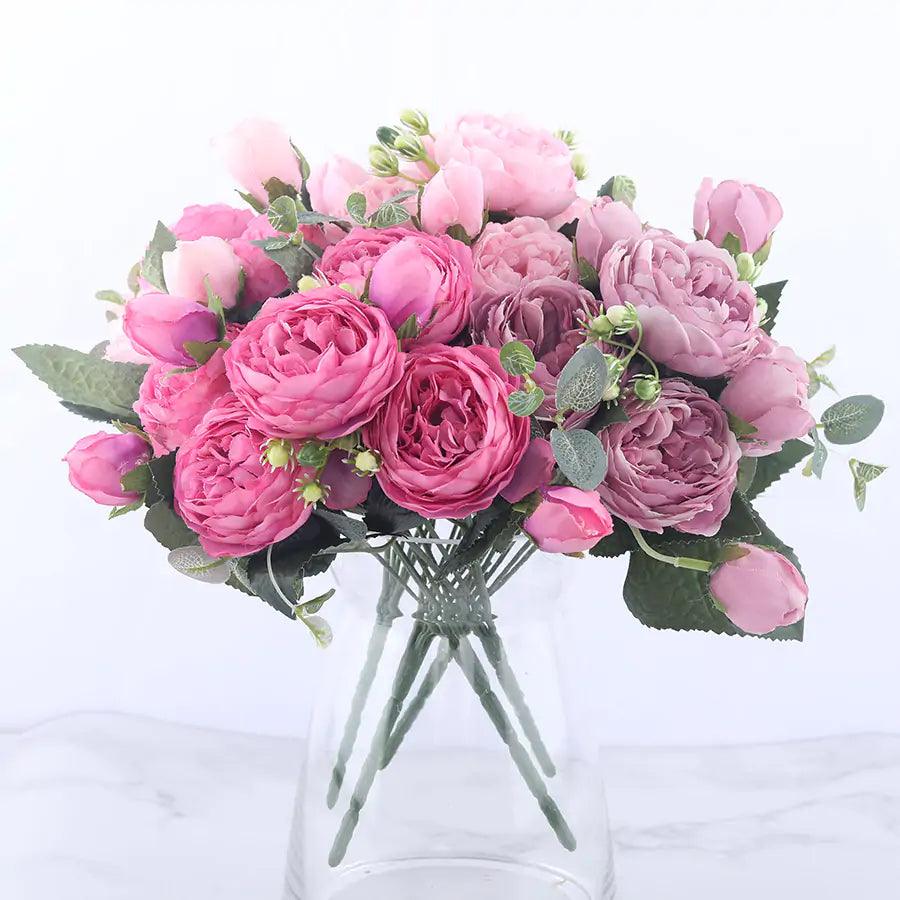 Silk Peony Arrangement for Timeless Elegance in Home Decor-Orizon Depot
