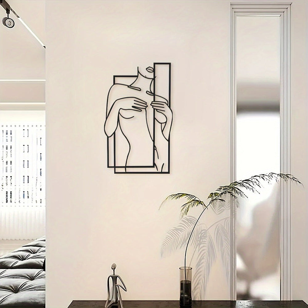 Modern Minimalist Metal Wall Decoration - Stylish Bedroom Art-Orizon Depot