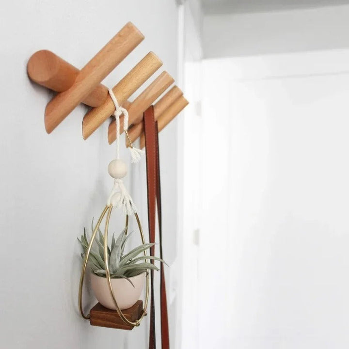 Solid Oak Wall Rack | Stylish Organizer for Home Storage