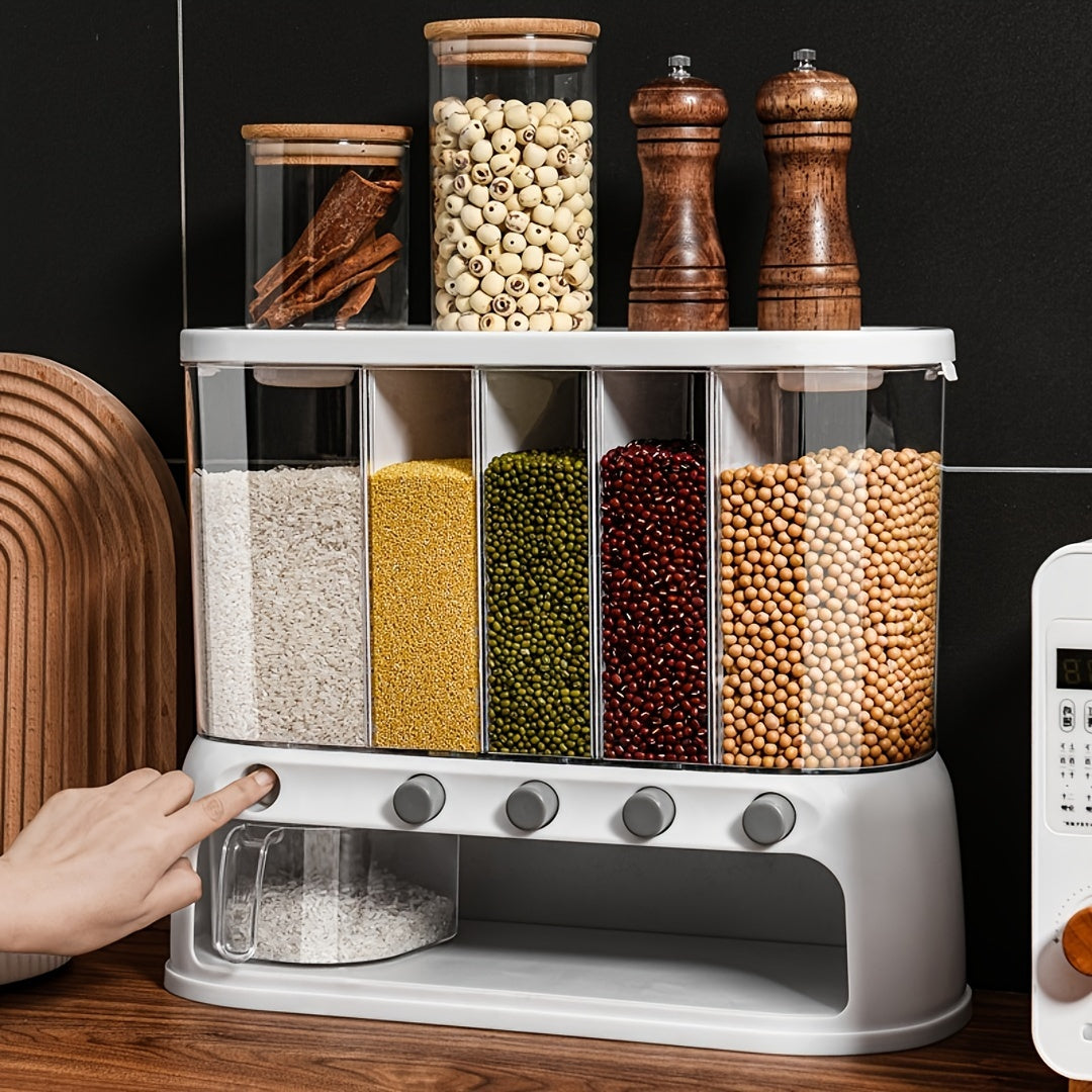 Multi-Compartment Airtight Grain Storage Container | Flip-Top Pantry Organizer-Orizon Depot