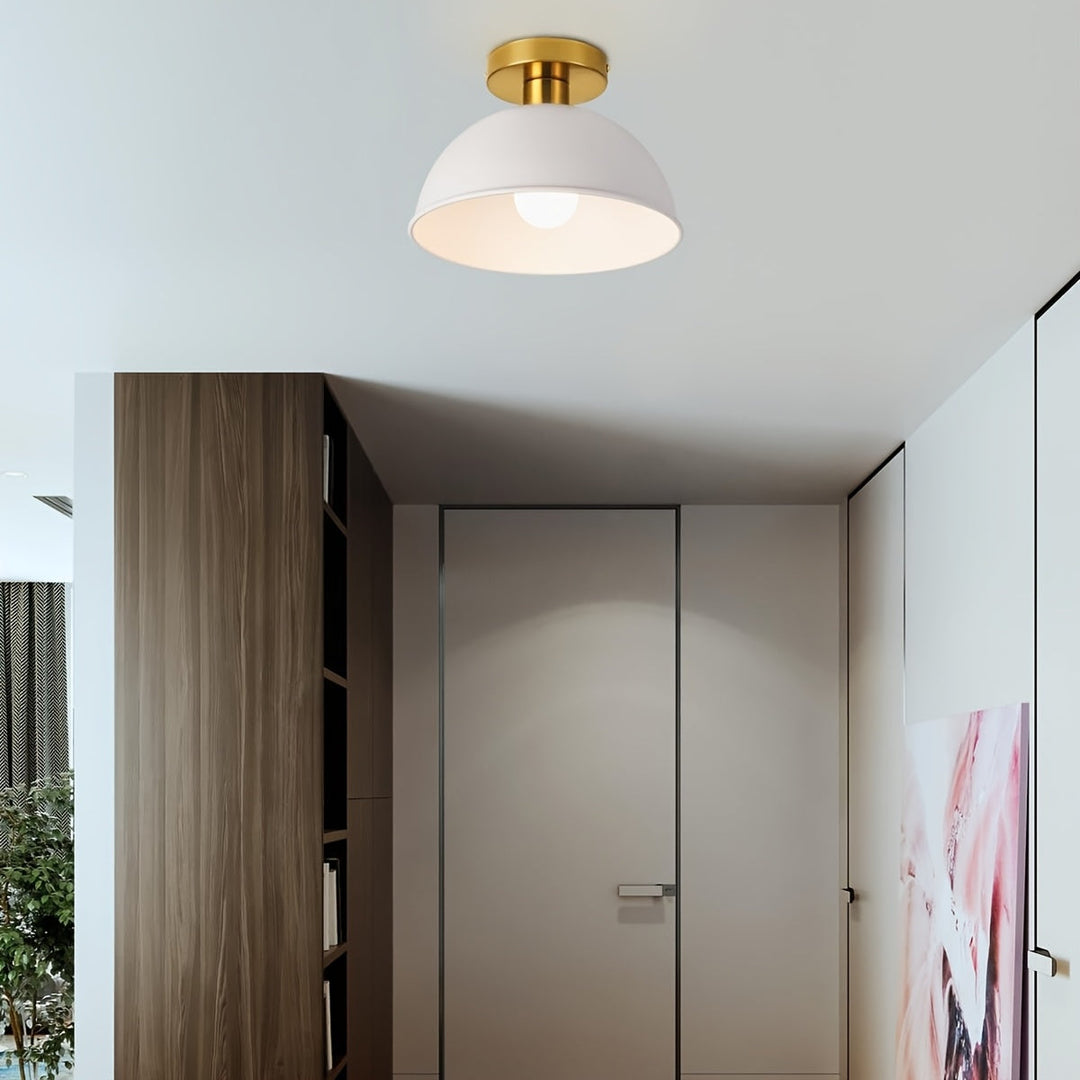 Contemporary Semi-Flush Ceiling Light Fixture | Matte Metal Design