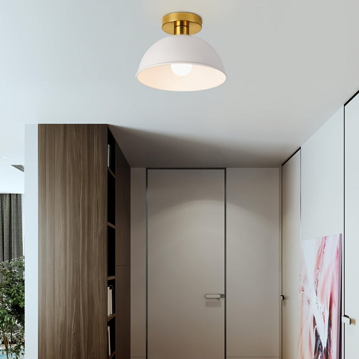 Contemporary Semi-Flush Ceiling Light Fixture | Matte Metal Design
