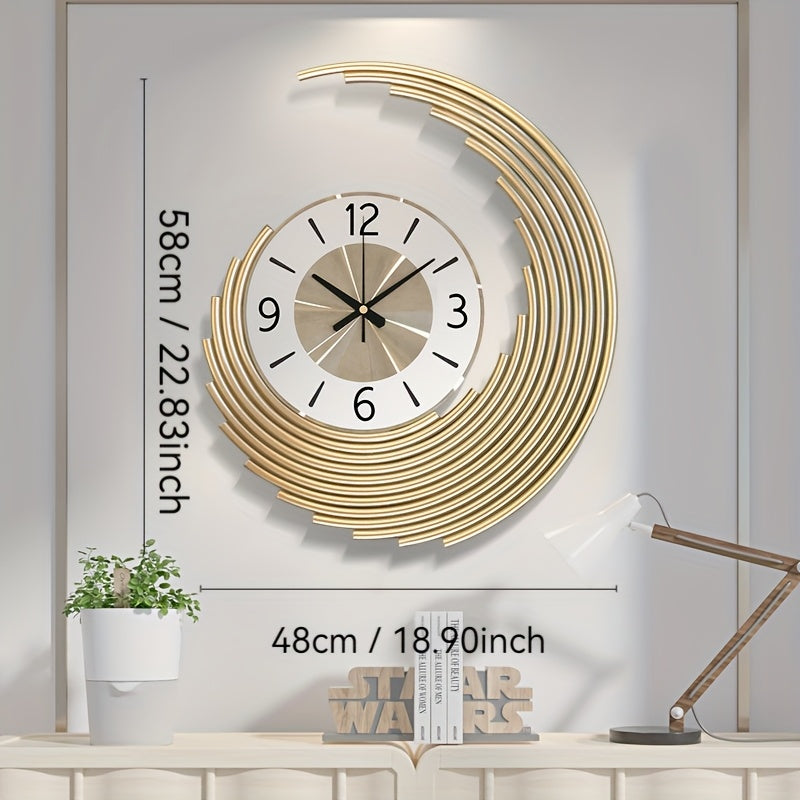 Contemporary 3D Metal Wall Clock | Silent Quartz Decorative Timepiece