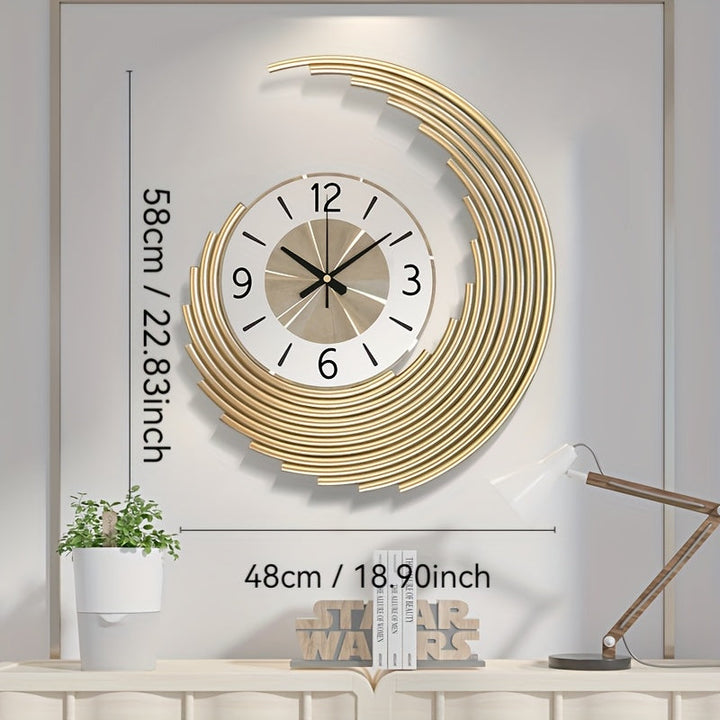 Contemporary 3D Metal Wall Clock | Silent Quartz Decorative Timepiece