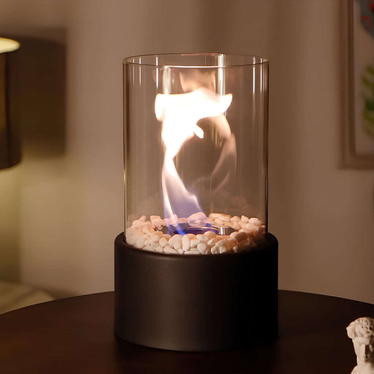 Stylish Ambient Table Lamp with Decorative Flame Effect