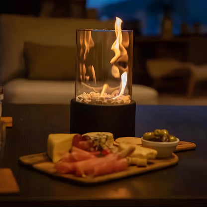 Stylish Ambient Table Lamp with Decorative Flame Effect