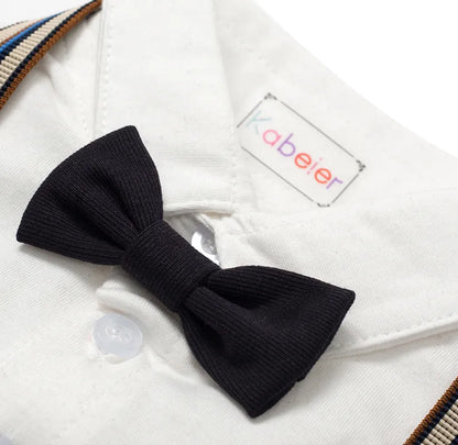 Baby Boys' Formal Gentleman Romper Set with Vest & Hat for Home Decor