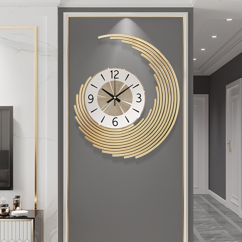 Contemporary 3D Metal Wall Clock | Silent Quartz Decorative Timepiece