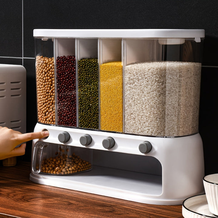 Multi-Compartment Airtight Grain Storage Container | Flip-Top Pantry Organizer-Orizon Depot