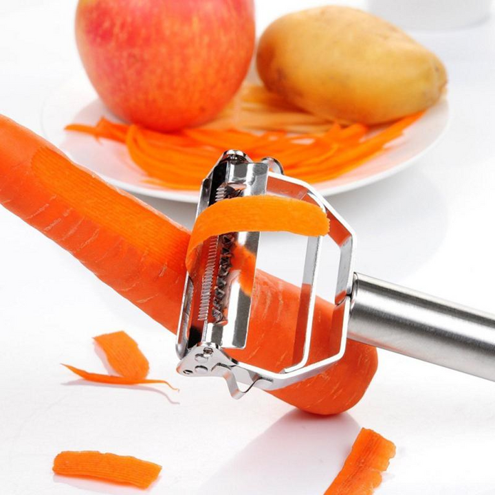 Stainless Steel Vegetable Peeler with Dual Blades for Easy Cutting