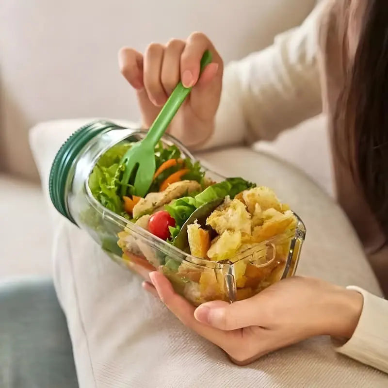 Airtight Glass Salad Dish with Side Entry Twist Lid