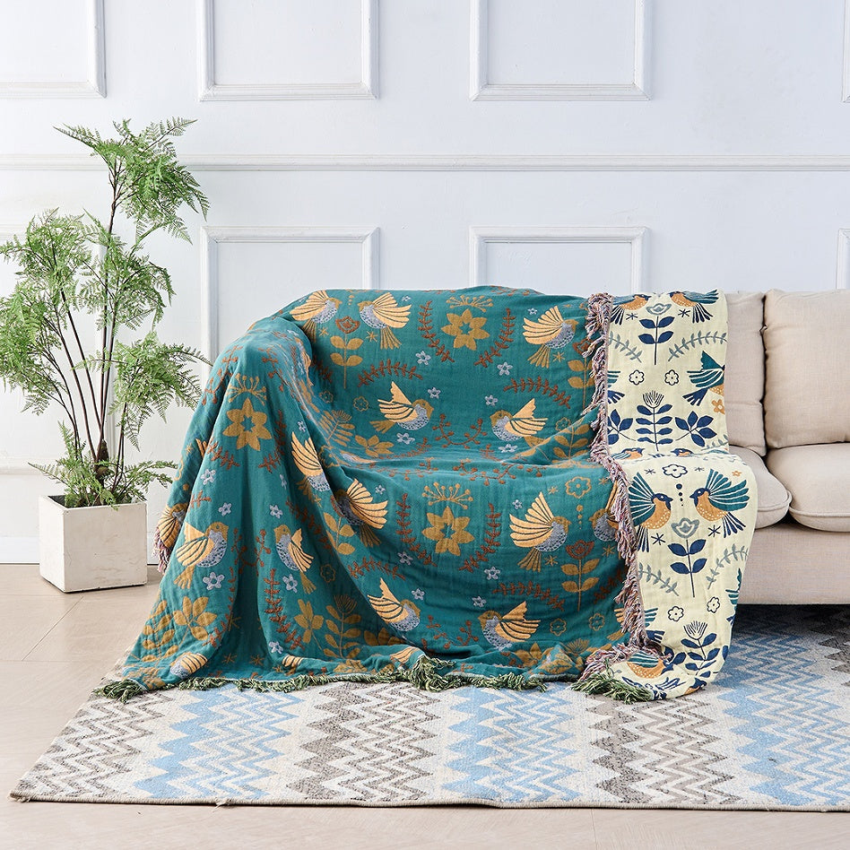 Reversible Cozy Scandinavian Style Blanket for Bed & Sofa Comfort