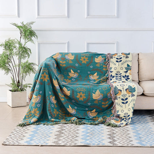 Reversible Cozy Scandinavian Style Blanket for Bed & Sofa Comfort