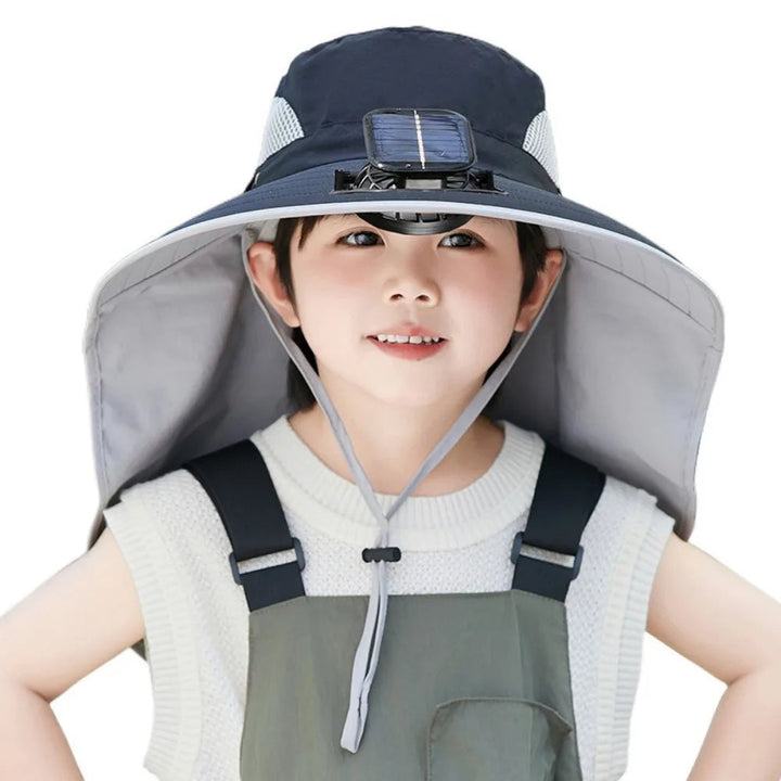 Adjustable Solar Fan Hat for Kids