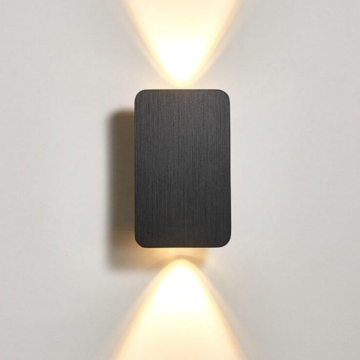 Nordic Minimalist Aluminum Rectangular Flat Panel LED Wall Sconce 2-Light Lamp