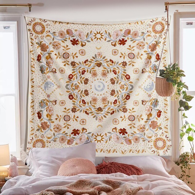 Botanical Heavenly Tapestry Wall Art for Home Decor-Orizon Depot