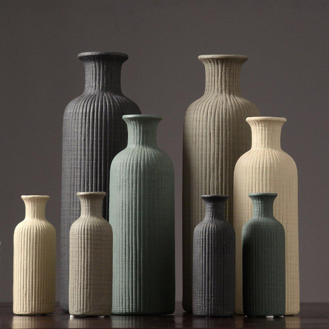 Ceramic Flower Vase Pot in Brown, Beige, and Gray for Home Decor-Orizon Depot