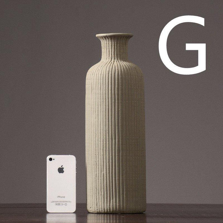 Ceramic Flower Vase Pot in Brown, Beige, and Gray for Home Decor-Orizon Depot