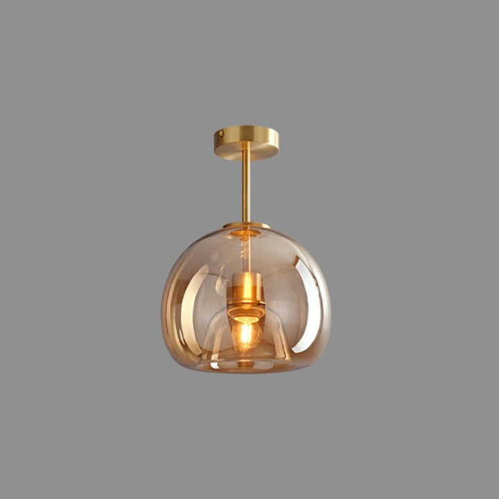 Retro Amber Glass Pendant Ceiling Light Fixture