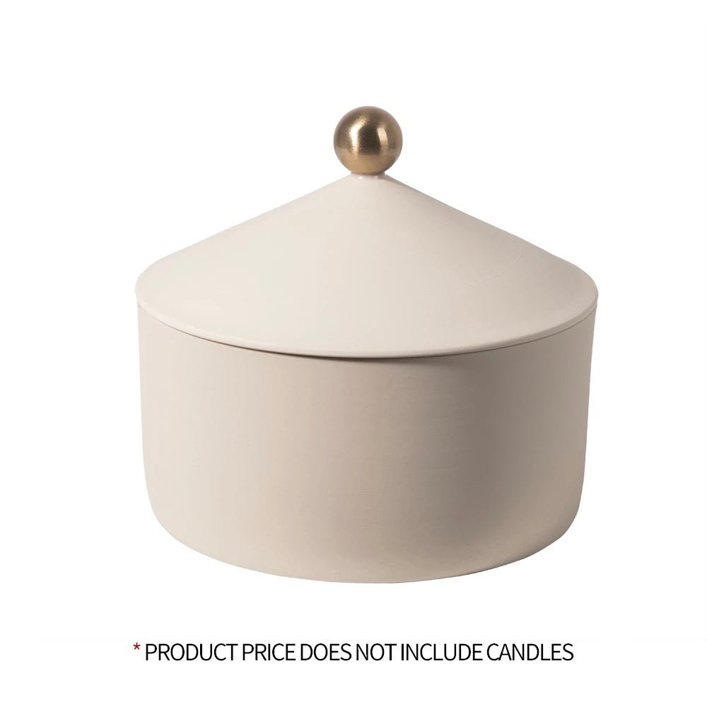 Ceramic Candle Storage Container with Lid for Home Decor-Orizon Depot