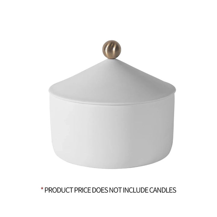 Ceramic Candle Storage Container with Lid for Home Decor-Orizon Depot