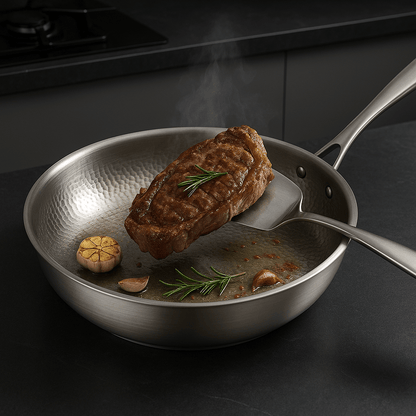 Stainless Steel Non-Coated Searing Pan with Even Heat Distribution