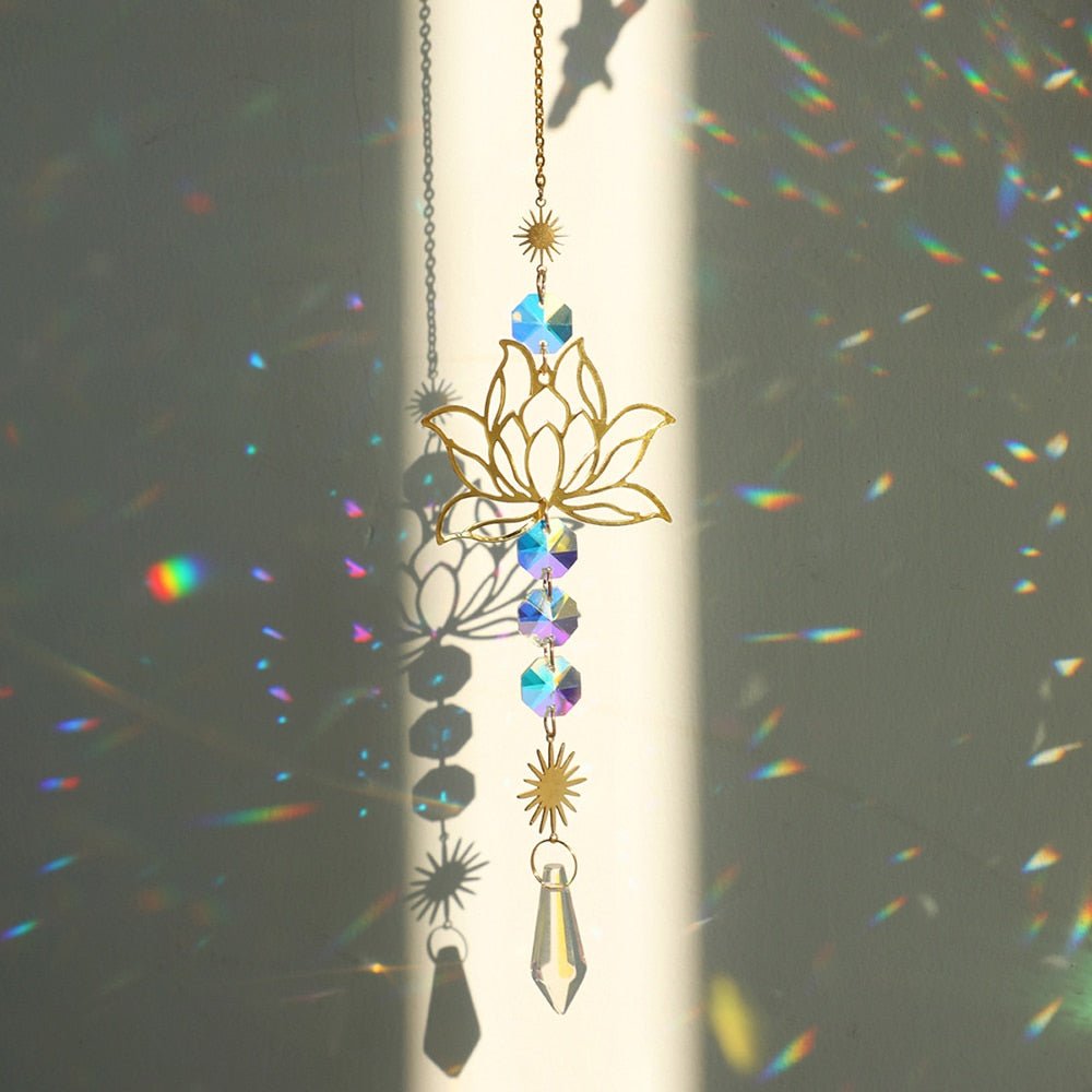 Chakra Crystal Lotus Sun Collector for Positive Energy and Balance-Orizon Depot