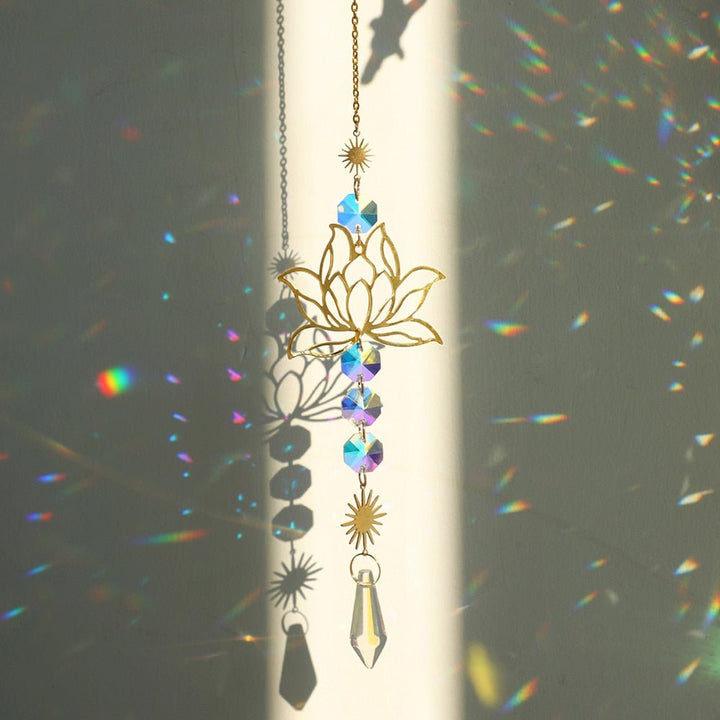 Chakra Crystal Lotus Sun Collector for Positive Energy and Balance-Orizon Depot