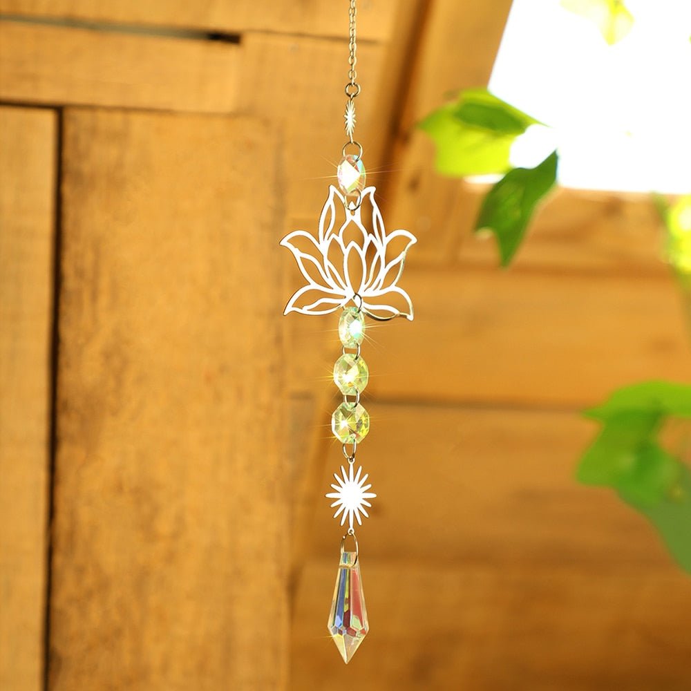 Chakra Crystal Lotus Sun Collector for Positive Energy and Balance-Orizon Depot