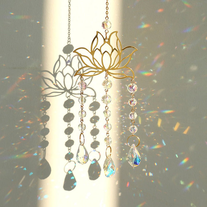 Chakra Crystal Lotus Sun Collector for Positive Energy and Balance-Orizon Depot
