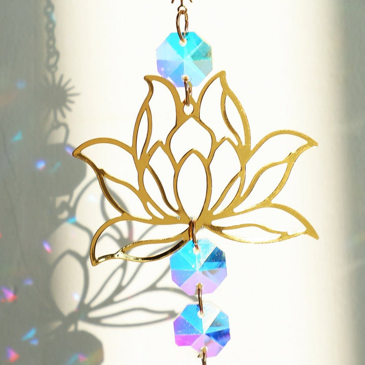 Chakra Crystal Lotus Sun Collector for Positive Energy and Balance-Orizon Depot