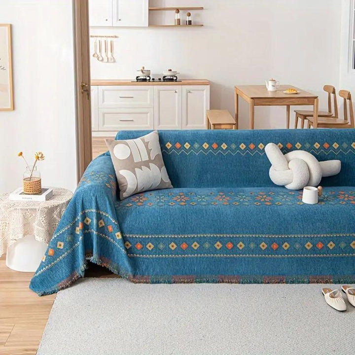 Bohemian Tassel Cotton Blend Sofa Cover-Orizon Depot