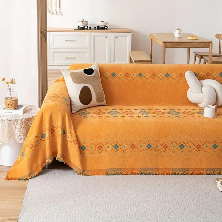 Bohemian Tassel Cotton Blend Sofa Cover-Orizon Depot