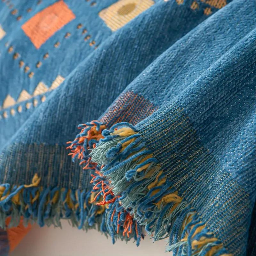 Bohemian Tassel Cotton Blend Sofa Cover-Orizon Depot