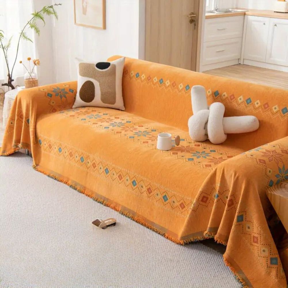 Bohemian Tassel Cotton Blend Sofa Cover-Orizon Depot