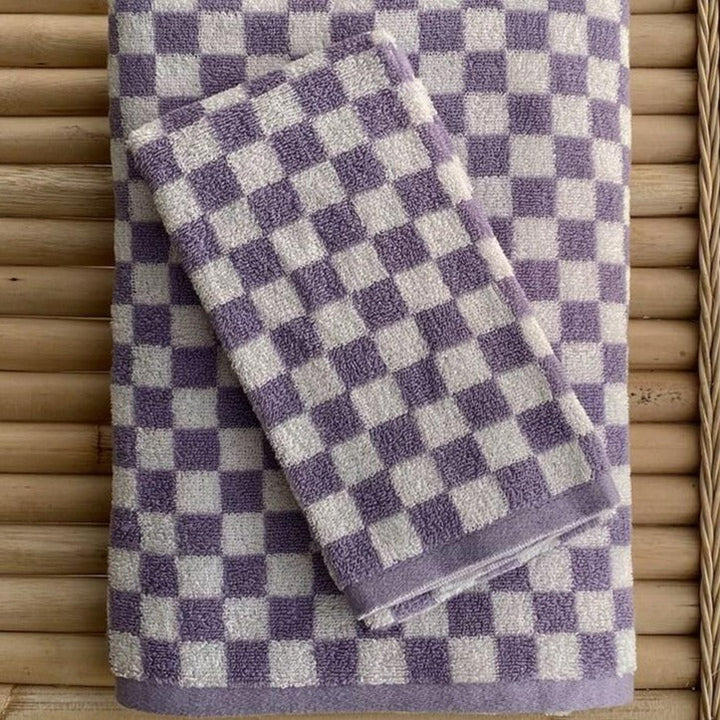 Classic Checkerboard Towel Set - Stylish and Absorbent Towels-Orizon Depot