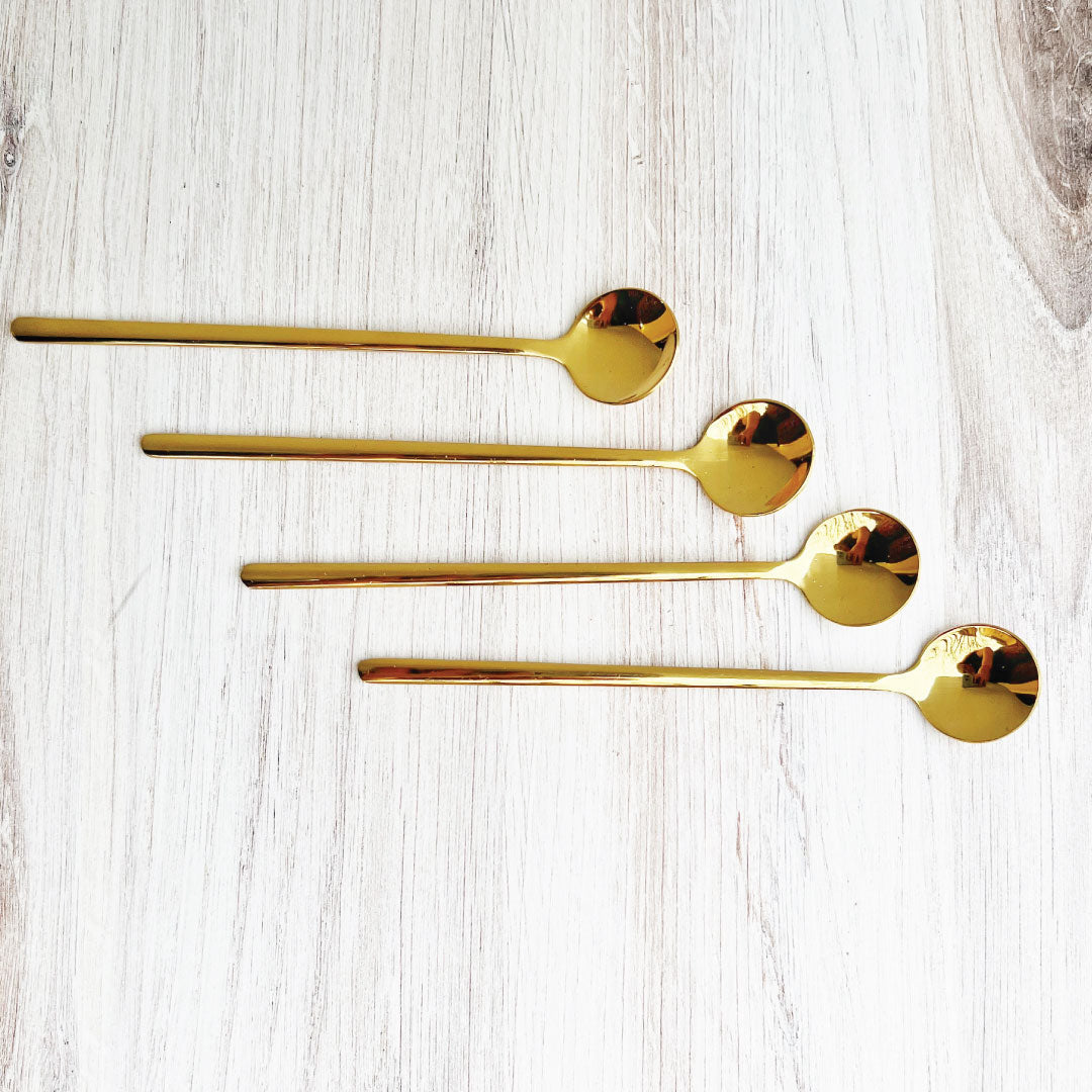 Trendy Espresso and Dessert Spoon Set - 4 Pieces-Orizon Depot