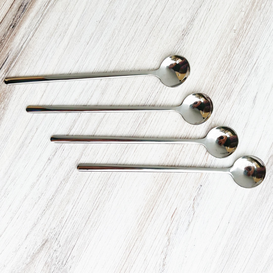 Trendy Espresso and Dessert Spoon Set - 4 Piece Collection-Orizon Depot