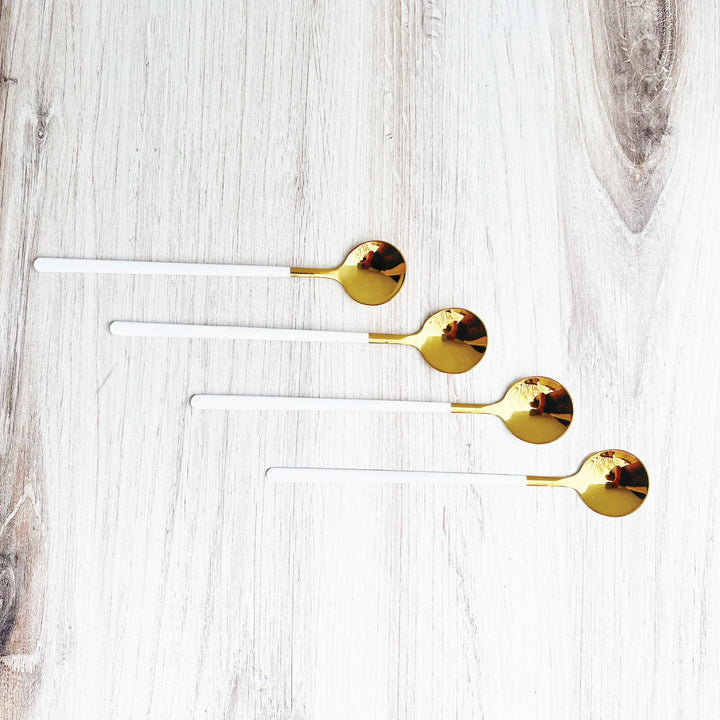 Trendy Espresso and Dessert Spoon Set - 4 Pieces-Orizon Depot