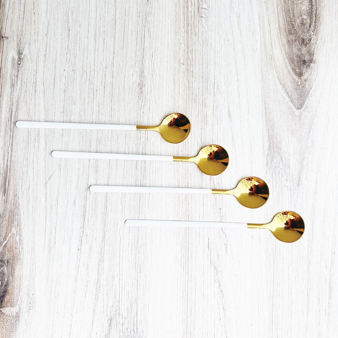 Trendy Espresso and Dessert Spoon Set - 4 Pieces-Orizon Depot