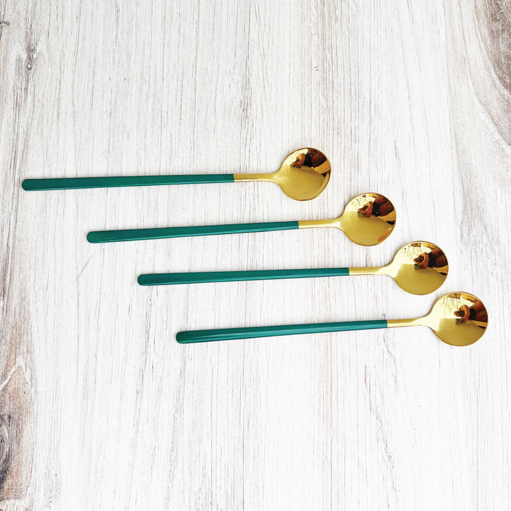 Trendy Espresso and Dessert Spoon Set - 4 Piece Collection-Orizon Depot