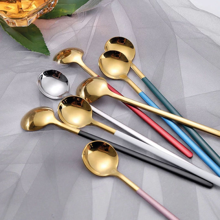 Trendy Espresso and Dessert Spoon Set - 4 Pieces-Orizon Depot