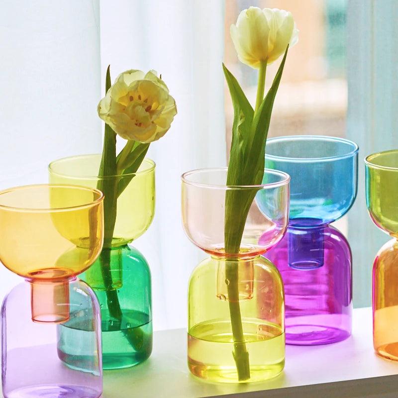 Glass Bodletop Two-Piece Vase for Elegant Home Decor-Orizon Depot