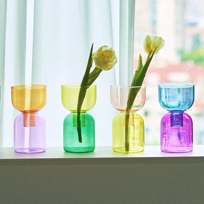 Glass Bodletop Two-Piece Vase for Elegant Home Decor-Orizon Depot