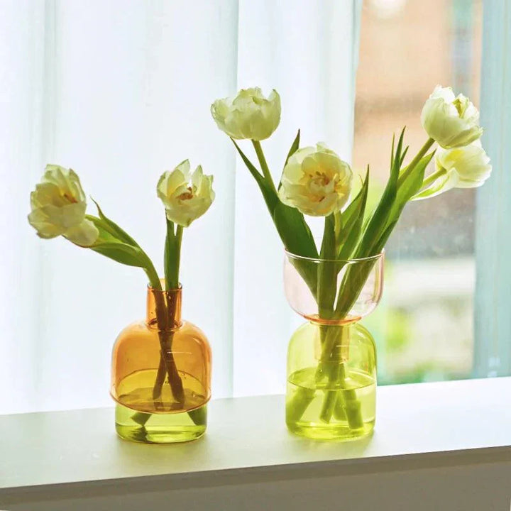 Glass Bodletop Two-Piece Vase for Elegant Home Decor-Orizon Depot