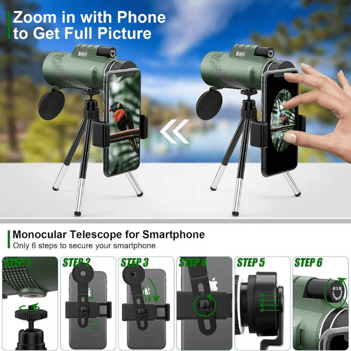 Compact Ultra-Zoom Monocular | HD Lens for Hiking, Birdwatching & Sports-Orizon Depot