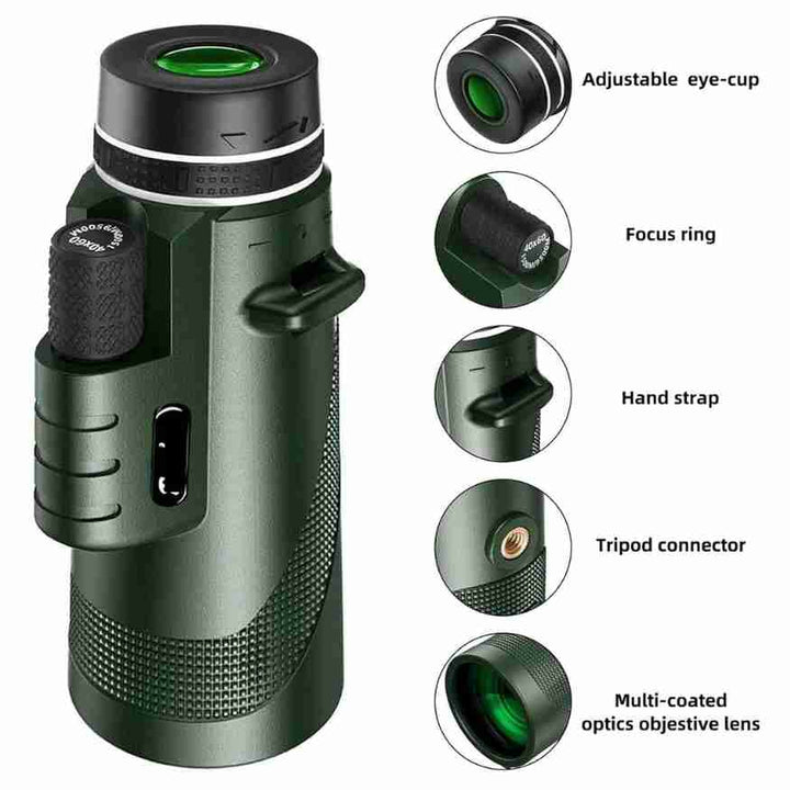 Compact Ultra-Zoom Monocular | HD Lens for Hiking, Birdwatching & Sports-Orizon Depot