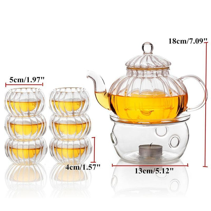 Crystal Clear Glass Teapot Set - Elegant Tea Brewing Experience-Orizon Depot