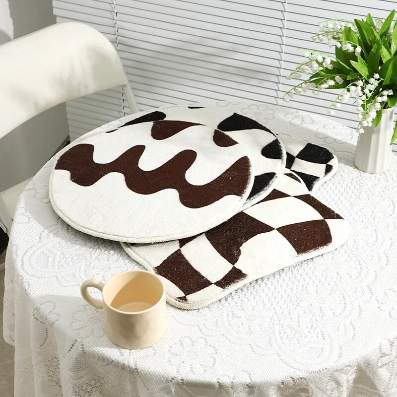 Curvy Checker Mini Tufted Area Rug for Stylish Home Decor-Orizon Depot